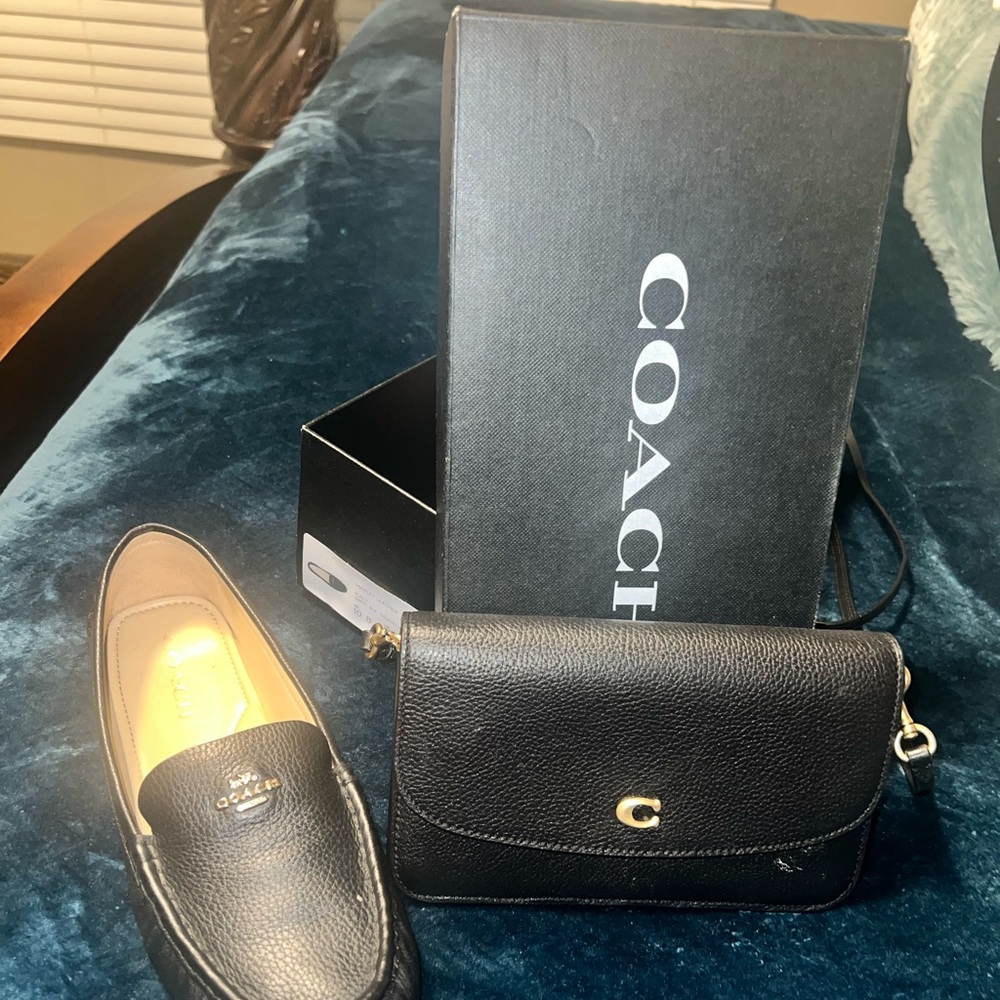 Coach loafers and coach crossbody. Shoes size 10 in women’s